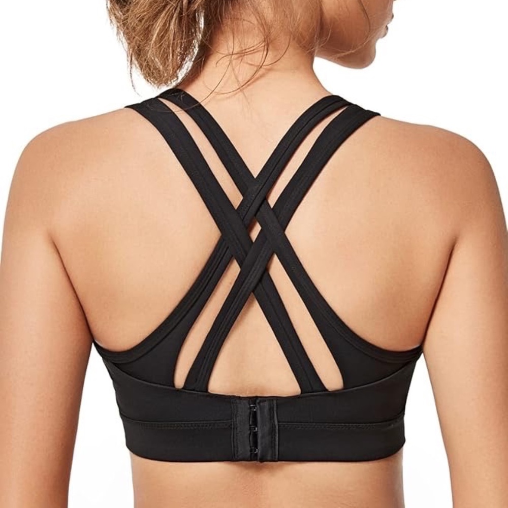 Yvette high impact sports black sports bra